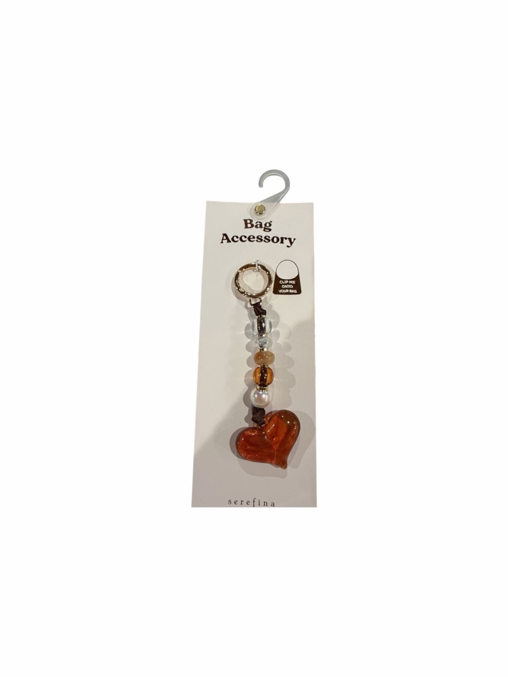 Serefina Amber Heart Bead Key & Card Holder
